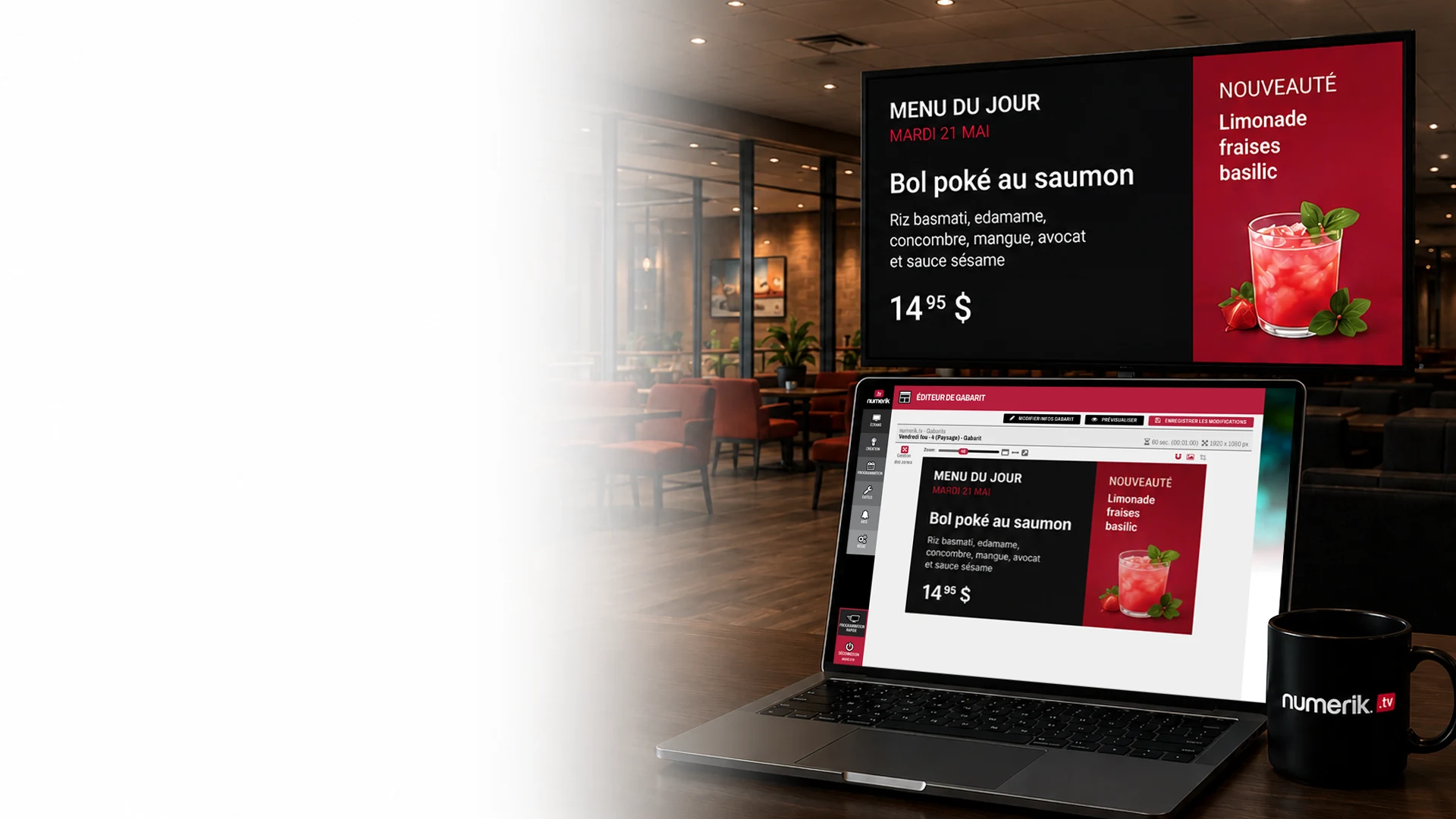 Réseau d’affichage dynamique et interface de gestion Numerik.tv