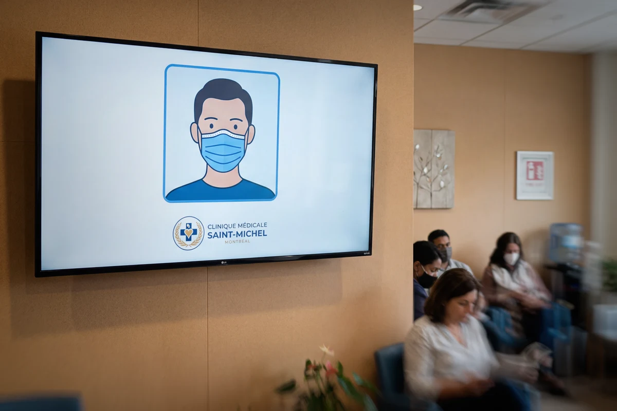 Écran d’information dans une clinique