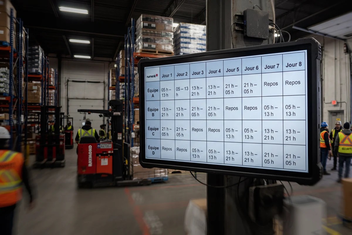 Affichage dynamique dans une installation industrielle