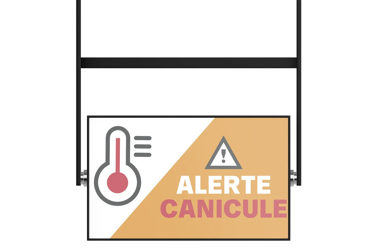 Alerte canicule affichée automatiquement sur un écran