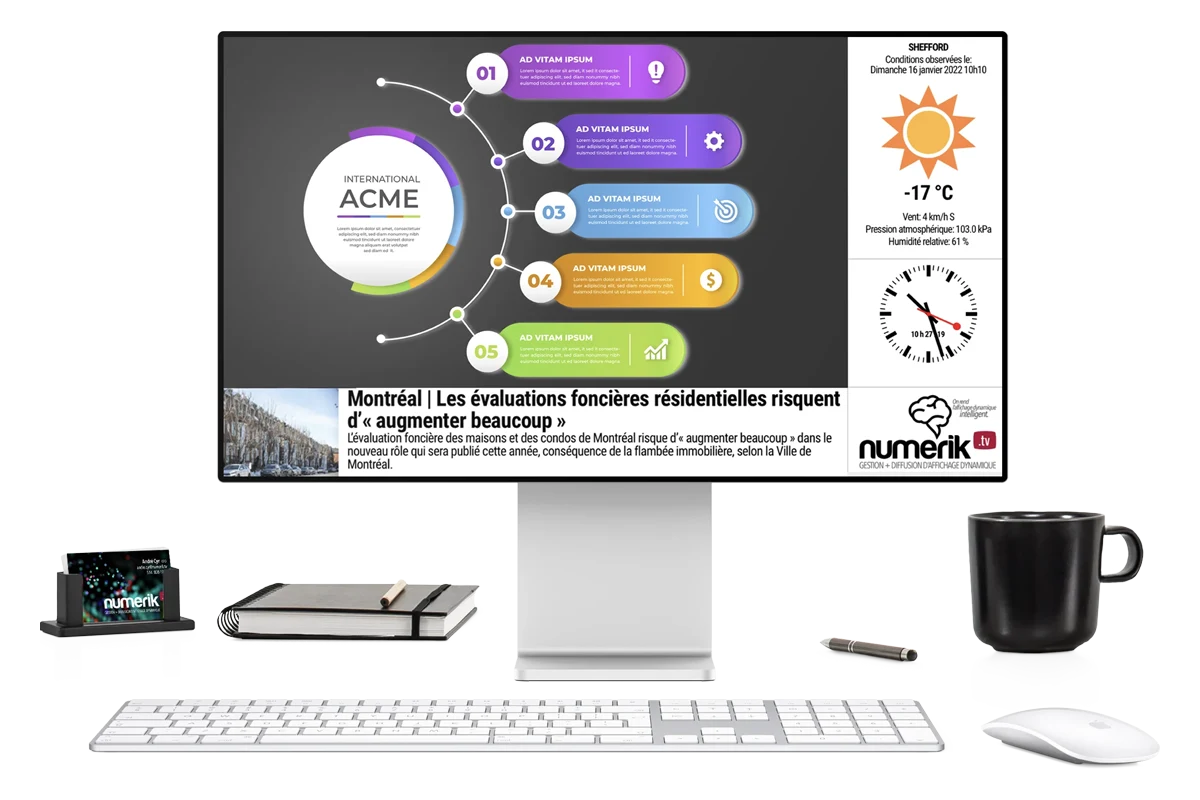 Numerik.tv communication accessible from a workstation